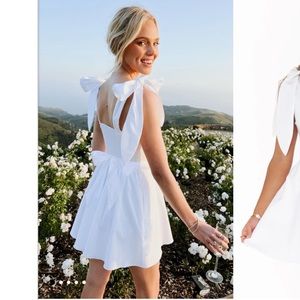 Show Me Your Mimi Claire Mini Dress in White Poplin